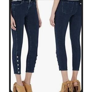 J Brand Allegiance Skinny‎ Cropped Jean, Dark Wash Suvi, Mid Rise Womens Size 25